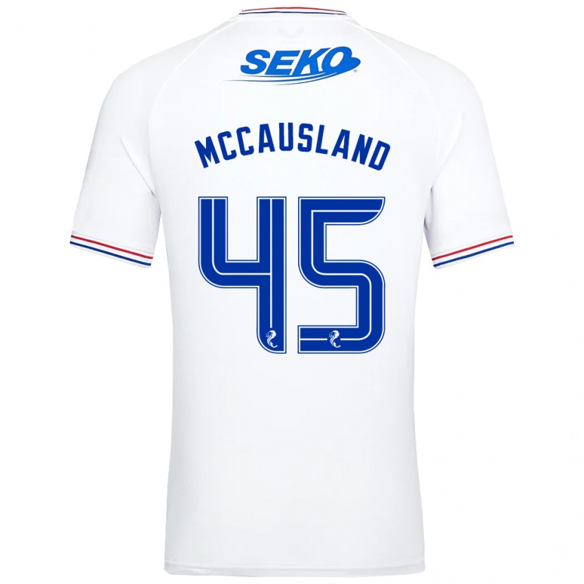 Męski Ross Mccausland #45 Biały Wyjazdowa Koszulka 2023/24 Koszulki Klubowe