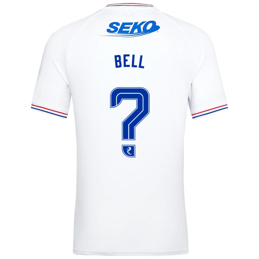 Męski Cameron Bell #0 Biały Wyjazdowa Koszulka 2023/24 Koszulki Klubowe