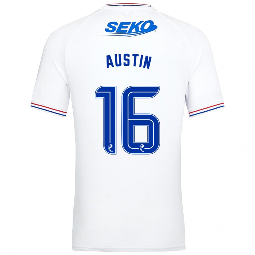 Męski Eilidh Austin #16 Biały Wyjazdowa Koszulka 2023/24 Koszulki Klubowe