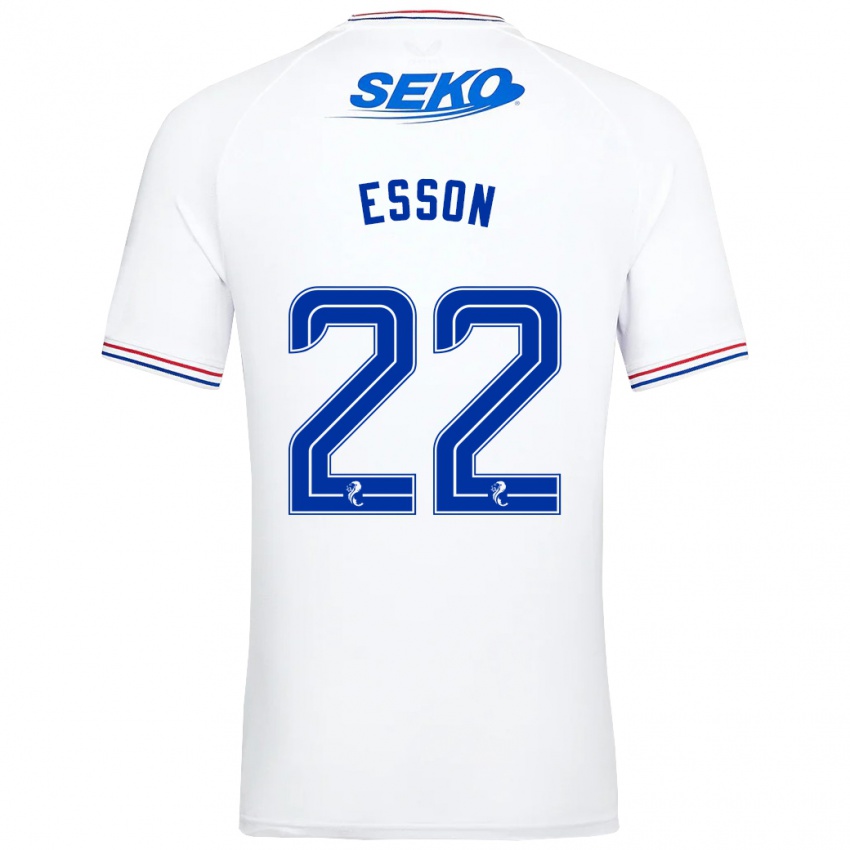 Męski Victoria Esson #22 Biały Wyjazdowa Koszulka 2023/24 Koszulki Klubowe