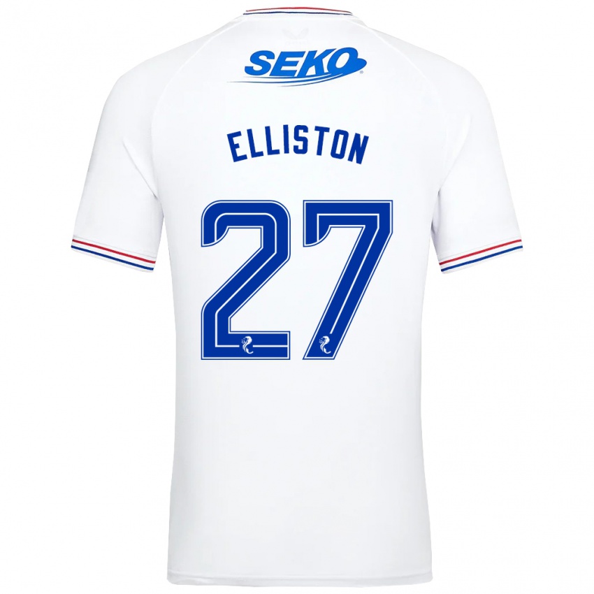 Męski Maddie Elliston #27 Biały Wyjazdowa Koszulka 2023/24 Koszulki Klubowe