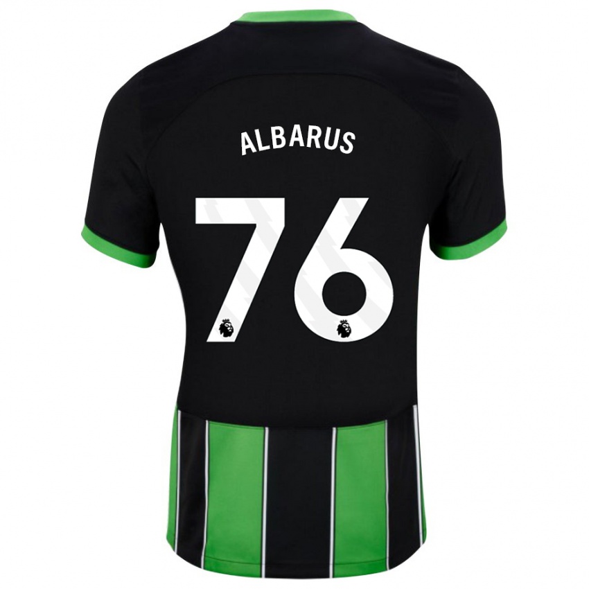 Męski Zane Albarus #76 Czarny Zielony Wyjazdowa Koszulka 2023/24 Koszulki Klubowe