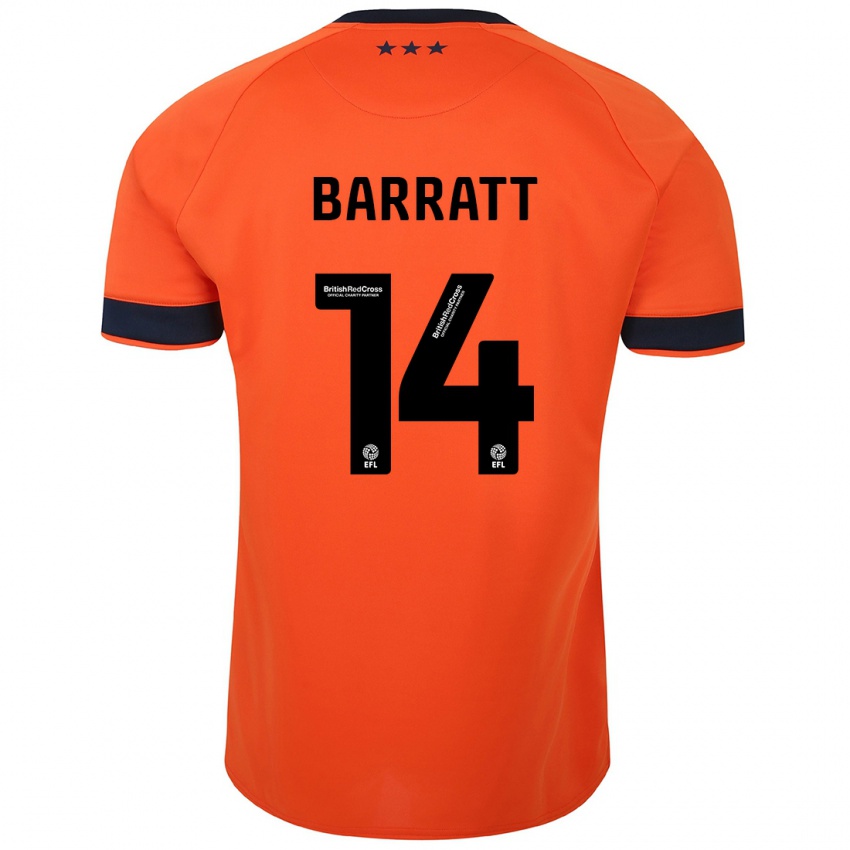 Męski Zoe Barratt #14 Pomarańczowy Wyjazdowa Koszulka 2023/24 Koszulki Klubowe