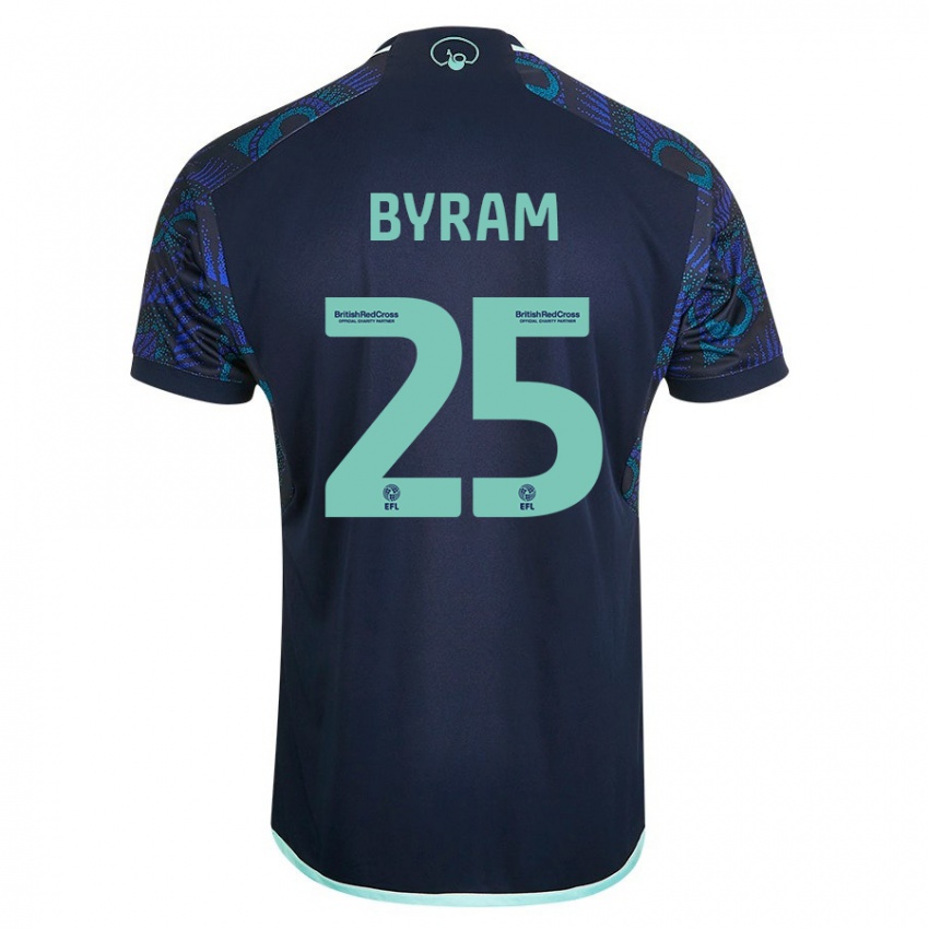 Męski Sam Byram #25 Niebieski Wyjazdowa Koszulka 2023/24 Koszulki Klubowe