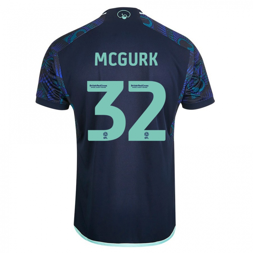 Męski Sean Mcgurk #32 Niebieski Wyjazdowa Koszulka 2023/24 Koszulki Klubowe