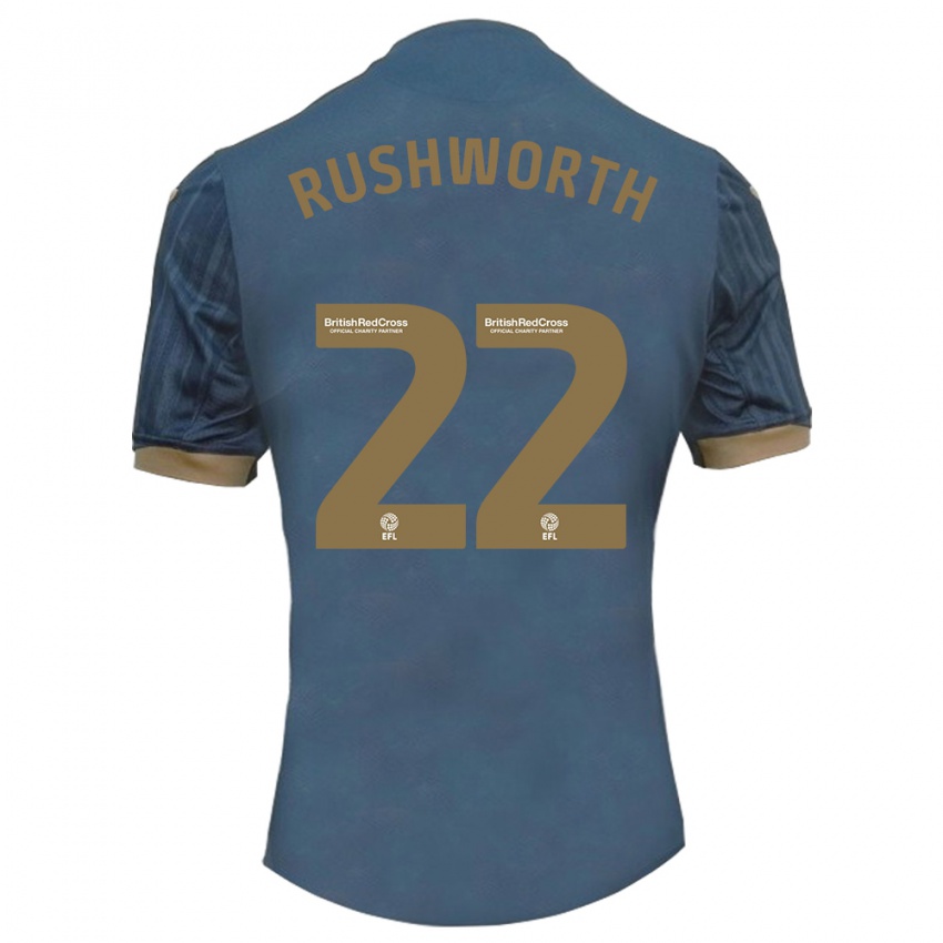 Męski Carl Rushworth #22 Ciemny Turkusowy Wyjazdowa Koszulka 2023/24 Koszulki Klubowe