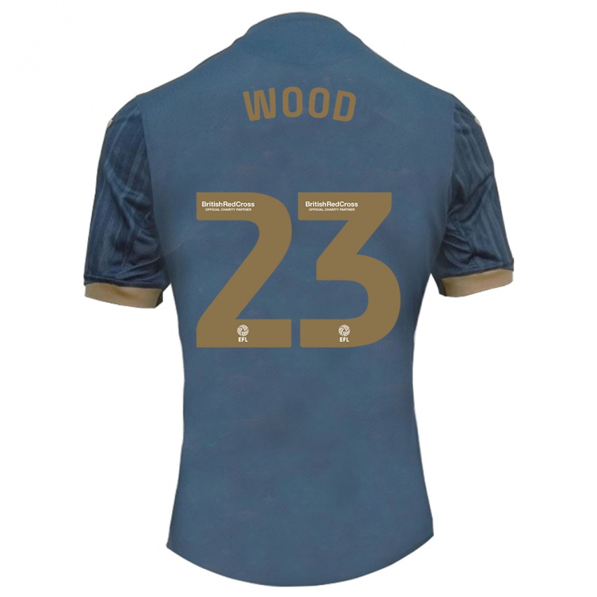 Męski Nathan Wood #23 Ciemny Turkusowy Wyjazdowa Koszulka 2023/24 Koszulki Klubowe