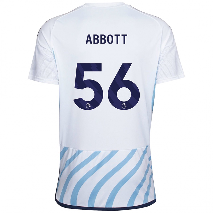 Męski Zach Abbott #56 Biało Niebieski Wyjazdowa Koszulka 2023/24 Koszulki Klubowe
