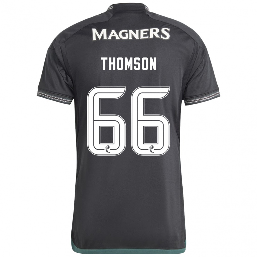 Męski Corey Thomson #66 Czarny Wyjazdowa Koszulka 2023/24 Koszulki Klubowe