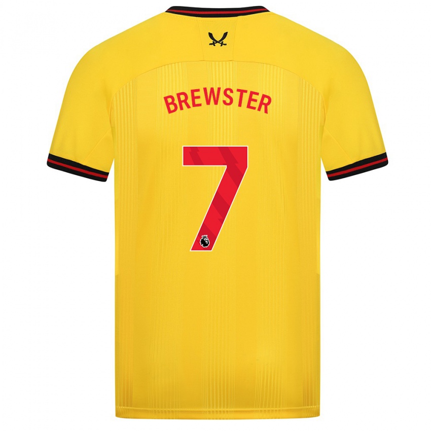 Męski Rhian Brewster #7 Żółty Wyjazdowa Koszulka 2023/24 Koszulki Klubowe
