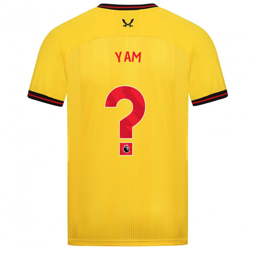 Męski Callum Yam #0 Żółty Wyjazdowa Koszulka 2023/24 Koszulki Klubowe
