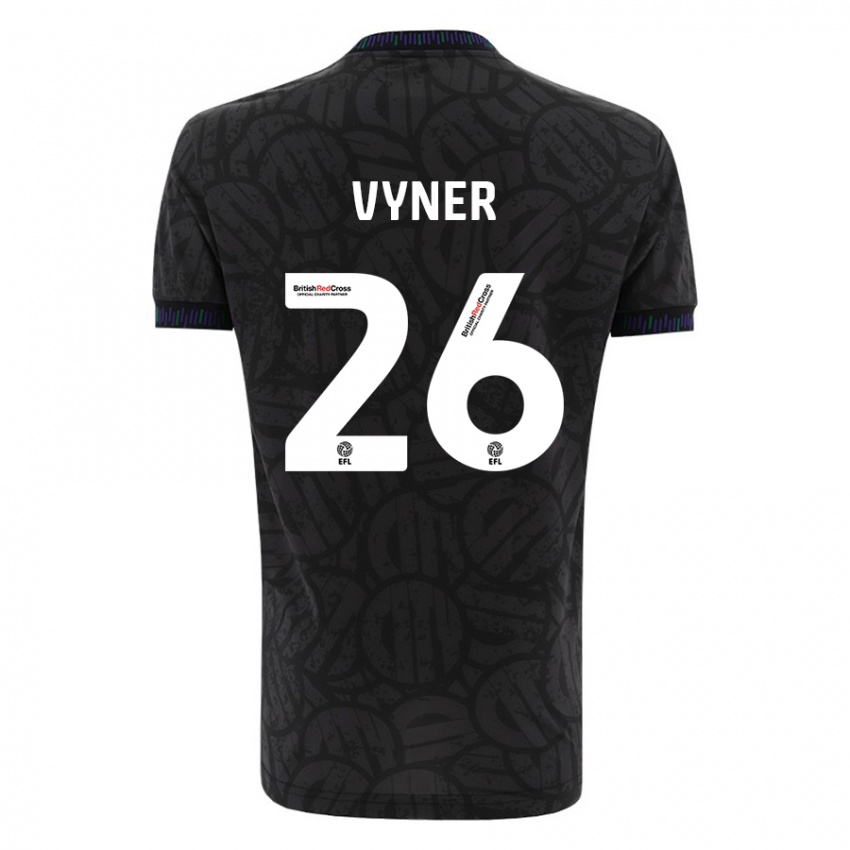 Męski Zak Vyner #26 Czarny Wyjazdowa Koszulka 2023/24 Koszulki Klubowe