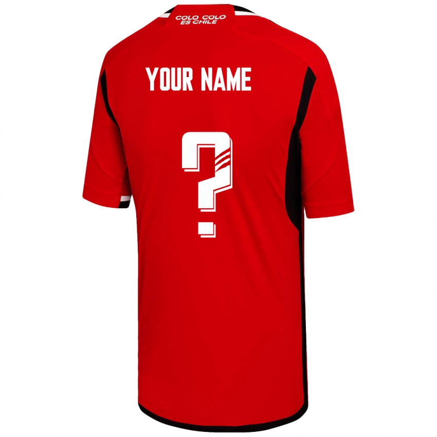 Męski Twoje Imię #0 Czerwony Wyjazdowa Koszulka 2023/24 Koszulki Klubowe