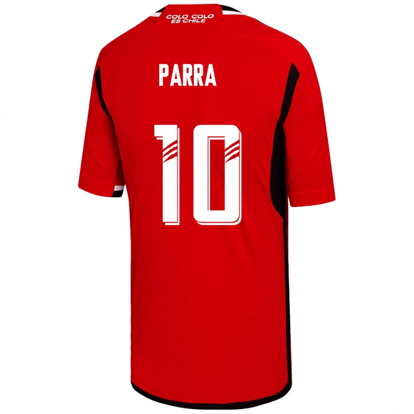Męski Pablo Parra #10 Czerwony Wyjazdowa Koszulka 2023/24 Koszulki Klubowe
