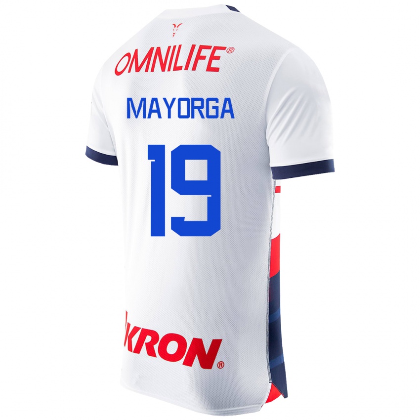 Męski Alejandro Mayorga #19 Biały Wyjazdowa Koszulka 2023/24 Koszulki Klubowe