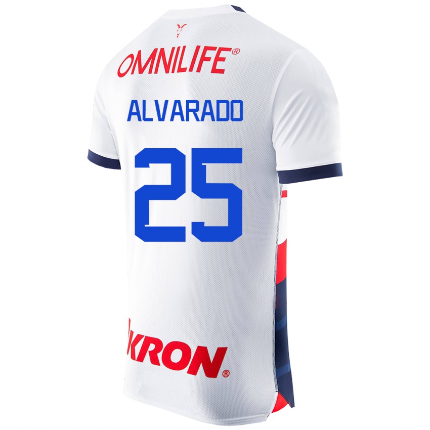 Męski Roberto Alvarado #25 Biały Wyjazdowa Koszulka 2023/24 Koszulki Klubowe
