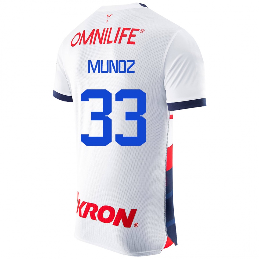 Męski Zahid Muñoz #33 Biały Wyjazdowa Koszulka 2023/24 Koszulki Klubowe