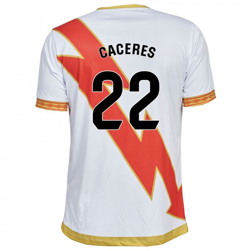 Kobiety Daniel Cáceres #22 Biały Domowa Koszulka 2023/24 Koszulki Klubowe