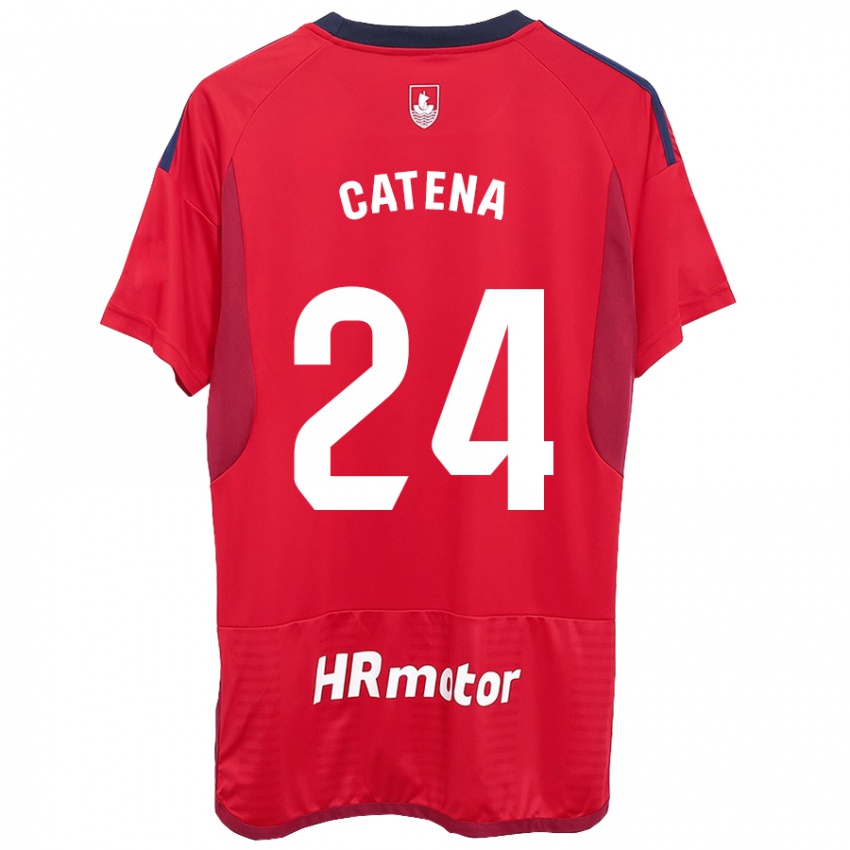 Kobiety Alejandro Catena #24 Czerwony Domowa Koszulka 2023/24 Koszulki Klubowe