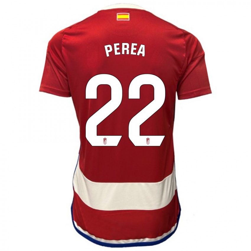 Kobiety Alberto Perea #22 Czerwony Domowa Koszulka 2023/24 Koszulki Klubowe