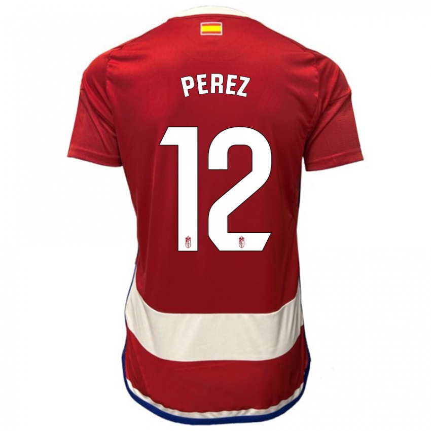 Kobiety Alba Pérez #12 Czerwony Domowa Koszulka 2023/24 Koszulki Klubowe