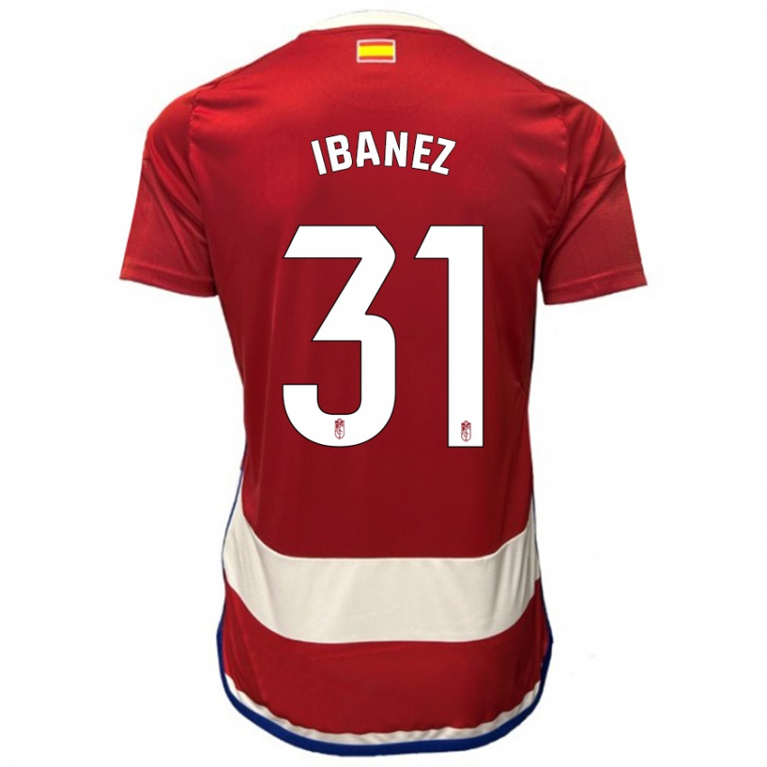 Kobiety Alba Ibáñez #31 Czerwony Domowa Koszulka 2023/24 Koszulki Klubowe