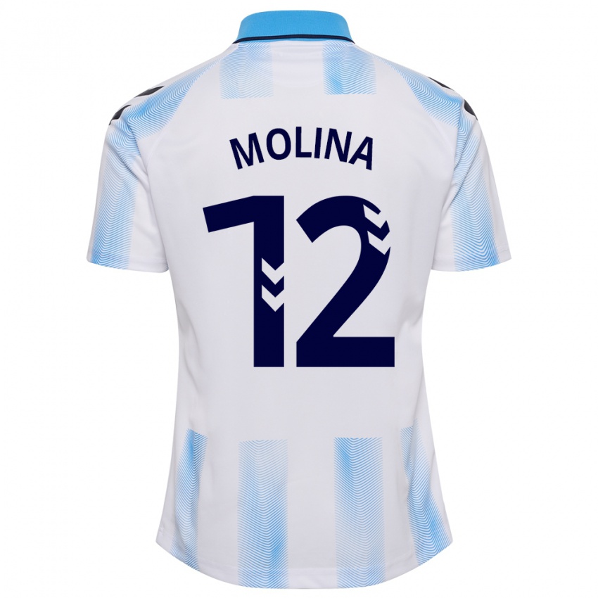 Kobiety Manu Molina #12 Biało Niebieski Domowa Koszulka 2023/24 Koszulki Klubowe