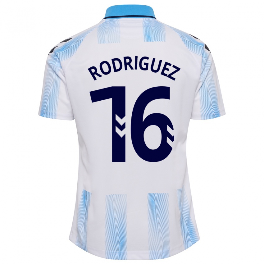 Kobiety Genaro Rodríguez #16 Biało Niebieski Domowa Koszulka 2023/24 Koszulki Klubowe