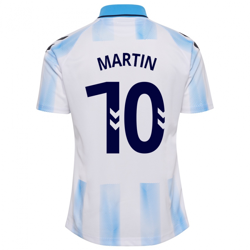 Kobiety Jesús Martín #10 Biało Niebieski Domowa Koszulka 2023/24 Koszulki Klubowe