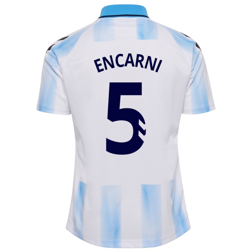 Kobiety Encarni #5 Biało Niebieski Domowa Koszulka 2023/24 Koszulki Klubowe