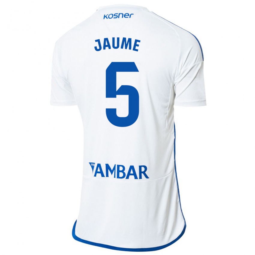 Kobiety Jaume Grau #5 Biały Domowa Koszulka 2023/24 Koszulki Klubowe