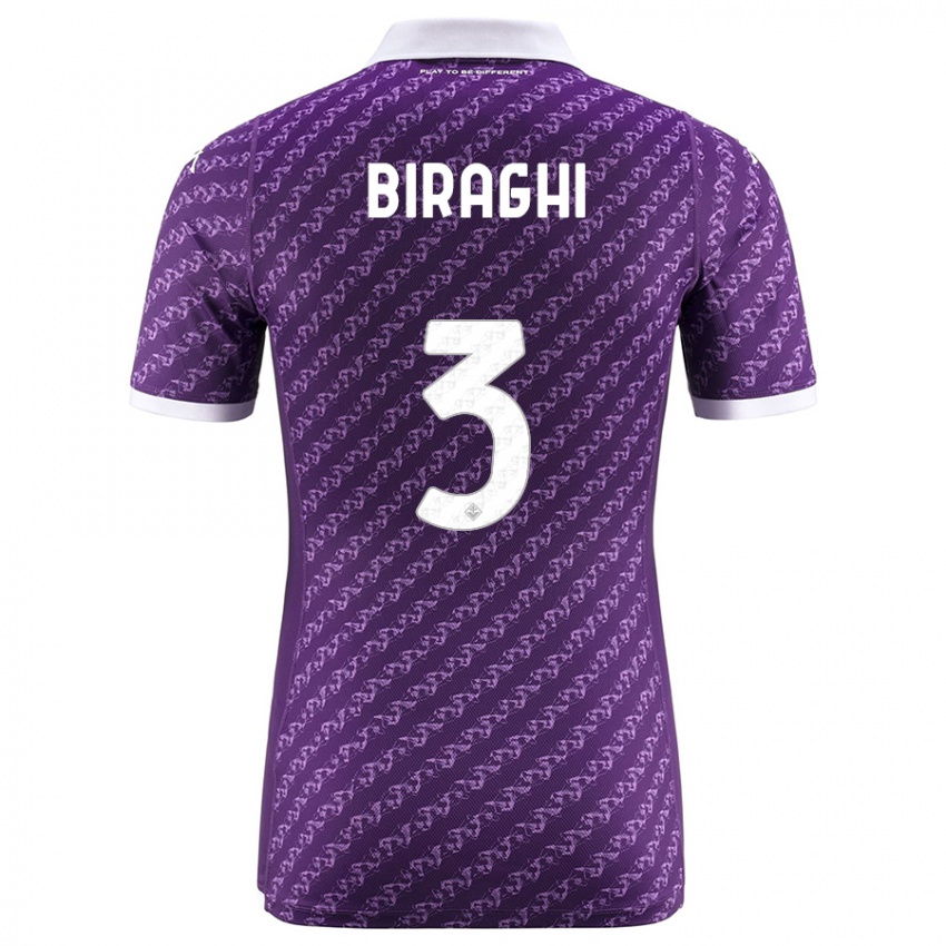 Kobiety Cristiano Biraghi #3 Fioletowy Domowa Koszulka 2023/24 Koszulki Klubowe