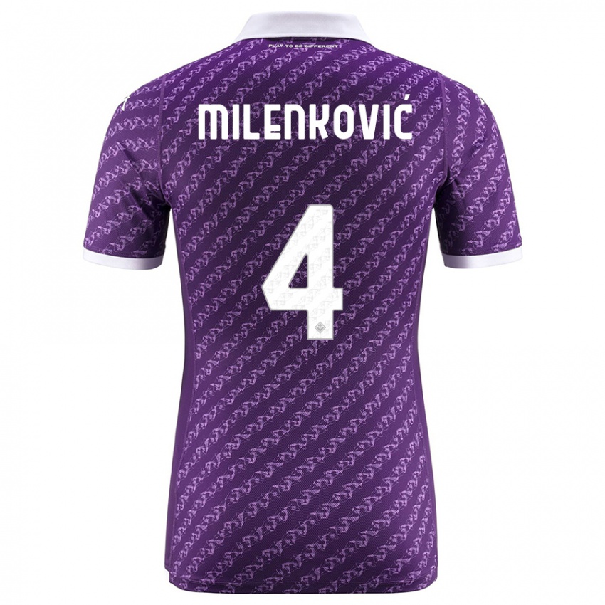 Kobiety Nikola Milenkovic #4 Fioletowy Domowa Koszulka 2023/24 Koszulki Klubowe