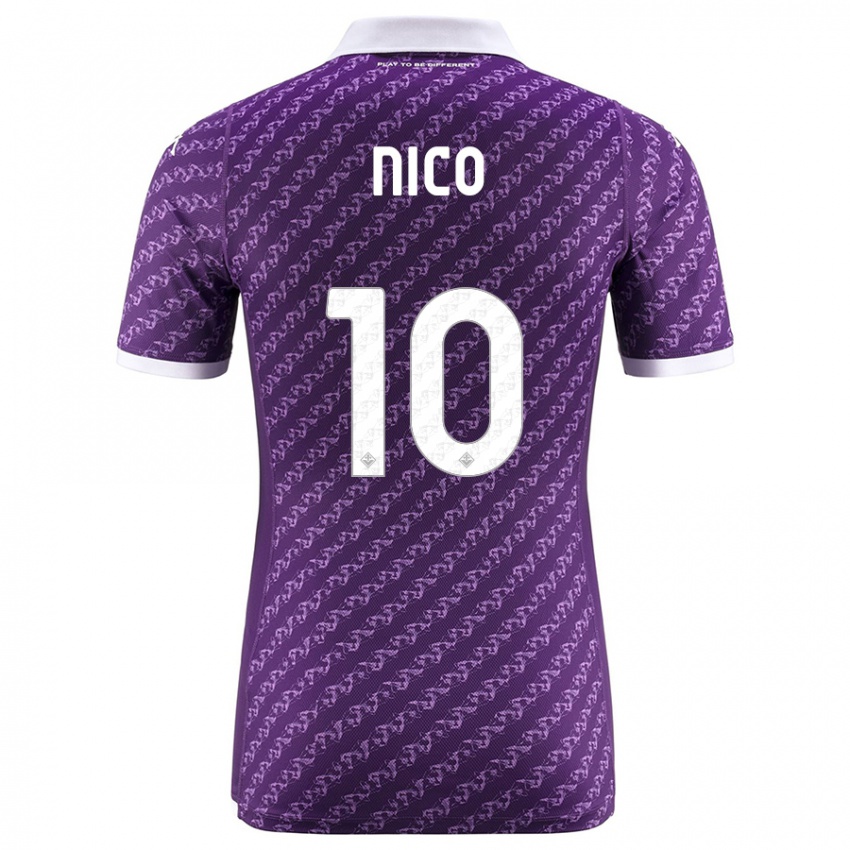Kobiety Nicolas Gonzalez #10 Fioletowy Domowa Koszulka 2023/24 Koszulki Klubowe