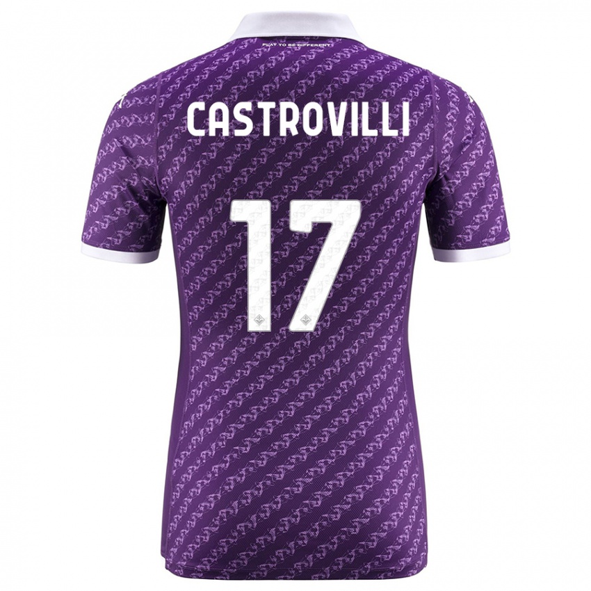 Kobiety Gaetano Castrovilli #17 Fioletowy Domowa Koszulka 2023/24 Koszulki Klubowe