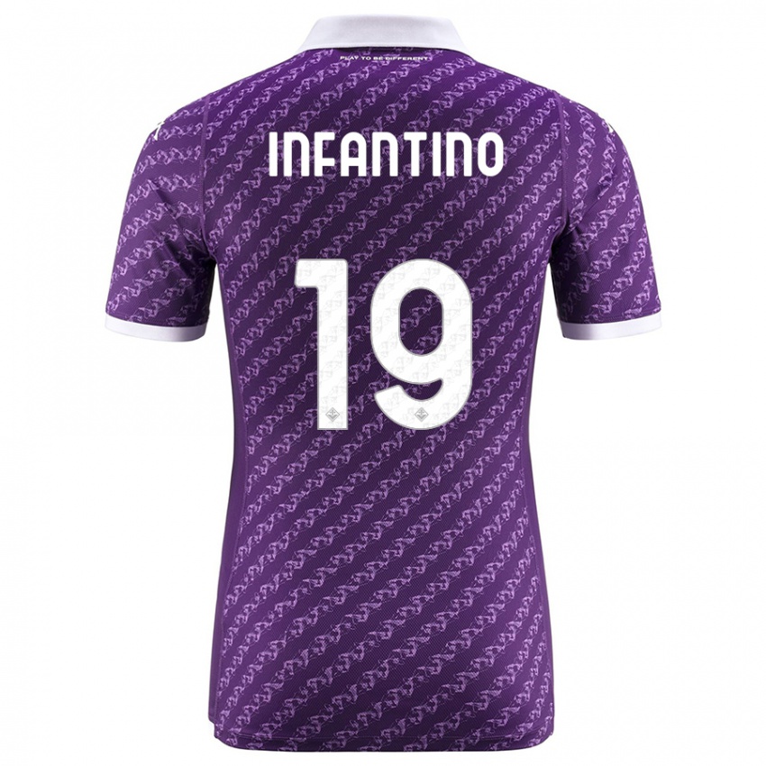 Kobiety Gino Infantino #19 Fioletowy Domowa Koszulka 2023/24 Koszulki Klubowe