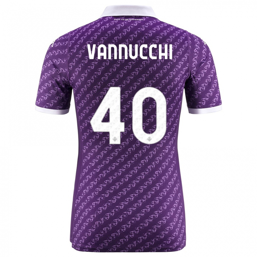 Kobiety Tommaso Vannucchi #40 Fioletowy Domowa Koszulka 2023/24 Koszulki Klubowe