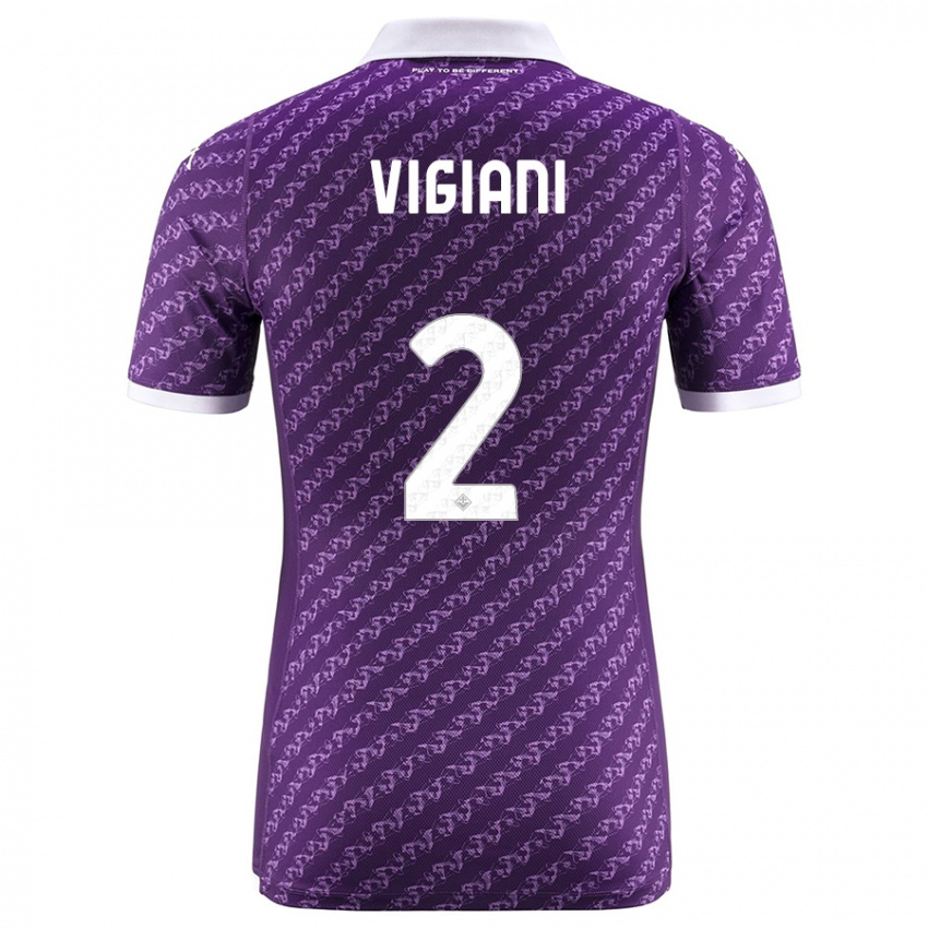 Kobiety Lorenzo Vigiani #2 Fioletowy Domowa Koszulka 2023/24 Koszulki Klubowe