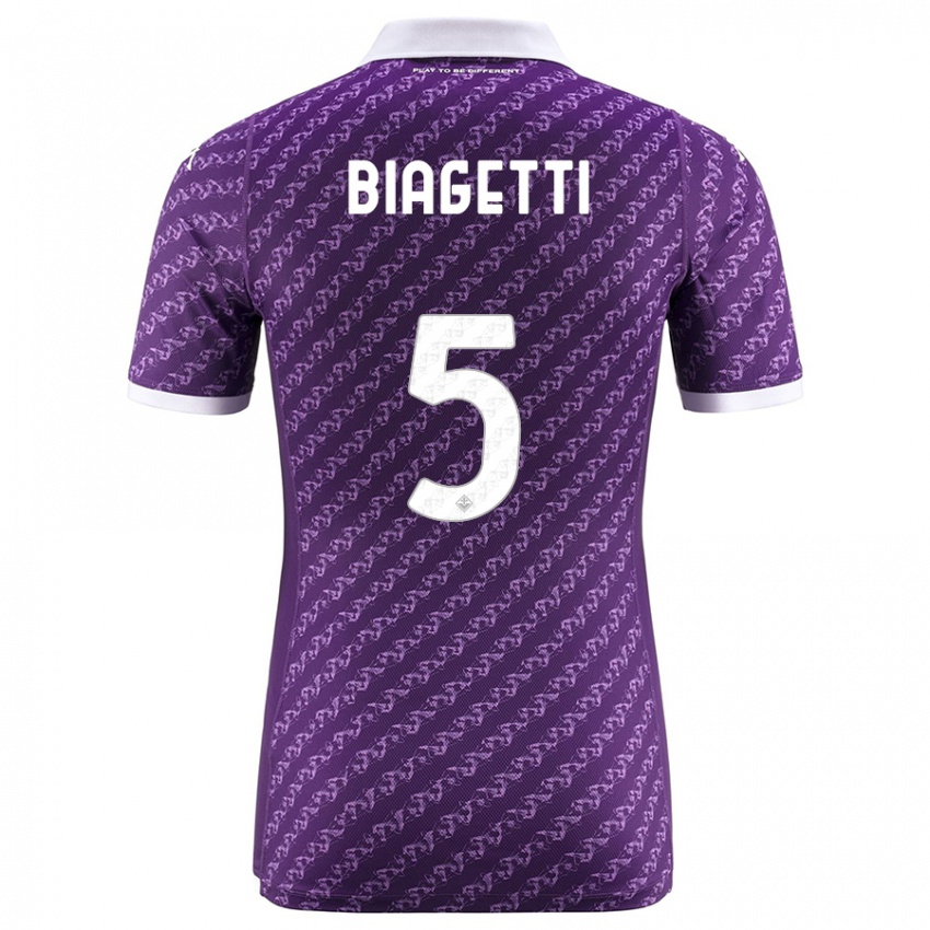 Kobiety Christian Biagetti #5 Fioletowy Domowa Koszulka 2023/24 Koszulki Klubowe