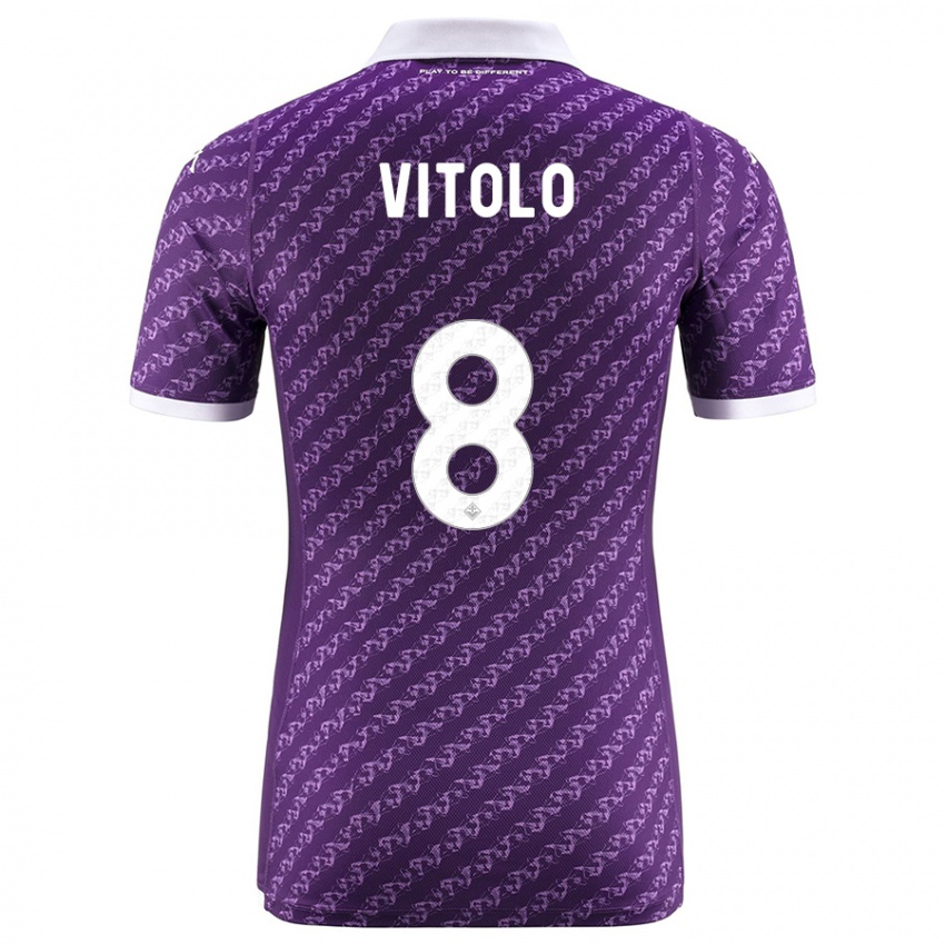 Kobiety Federico Vitolo #8 Fioletowy Domowa Koszulka 2023/24 Koszulki Klubowe