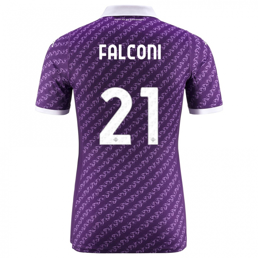 Kobiety Niccolo Falconi #21 Fioletowy Domowa Koszulka 2023/24 Koszulki Klubowe