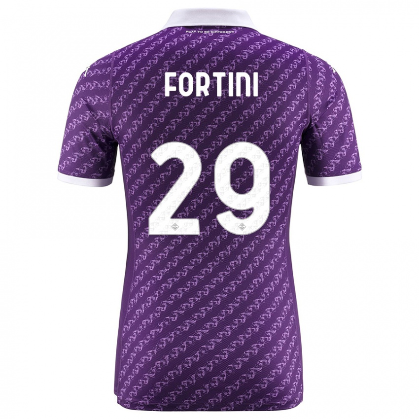 Kobiety Niccolò Fortini #29 Fioletowy Domowa Koszulka 2023/24 Koszulki Klubowe
