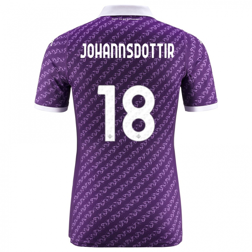 Kobiety Alexandra Johannsdottir #18 Fioletowy Domowa Koszulka 2023/24 Koszulki Klubowe