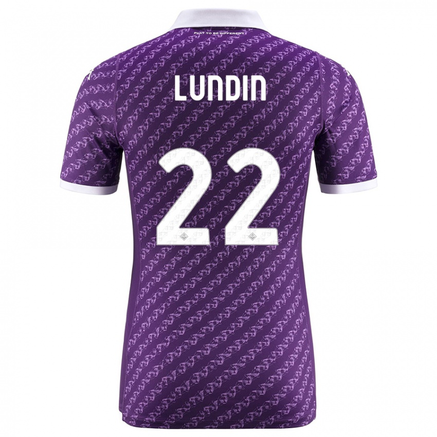 Kobiety Karin Lundin #22 Fioletowy Domowa Koszulka 2023/24 Koszulki Klubowe