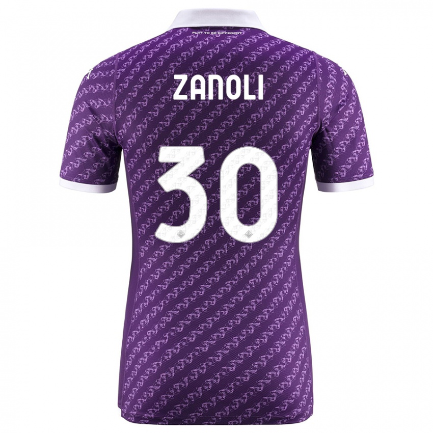 Kobiety Martina Zanoli #30 Fioletowy Domowa Koszulka 2023/24 Koszulki Klubowe