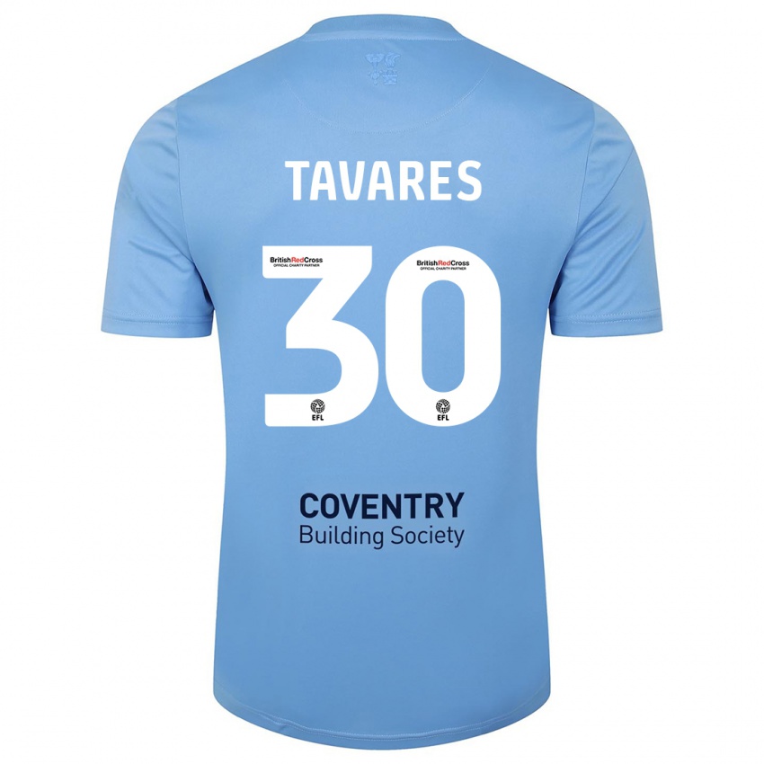 Kobiety Fábio Tavares #30 Niebieskie Niebo Domowa Koszulka 2023/24 Koszulki Klubowe