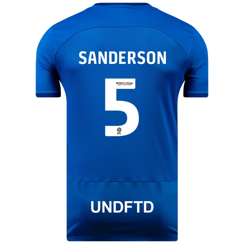 Kobiety Dion Sanderson #5 Niebieski Domowa Koszulka 2023/24 Koszulki Klubowe