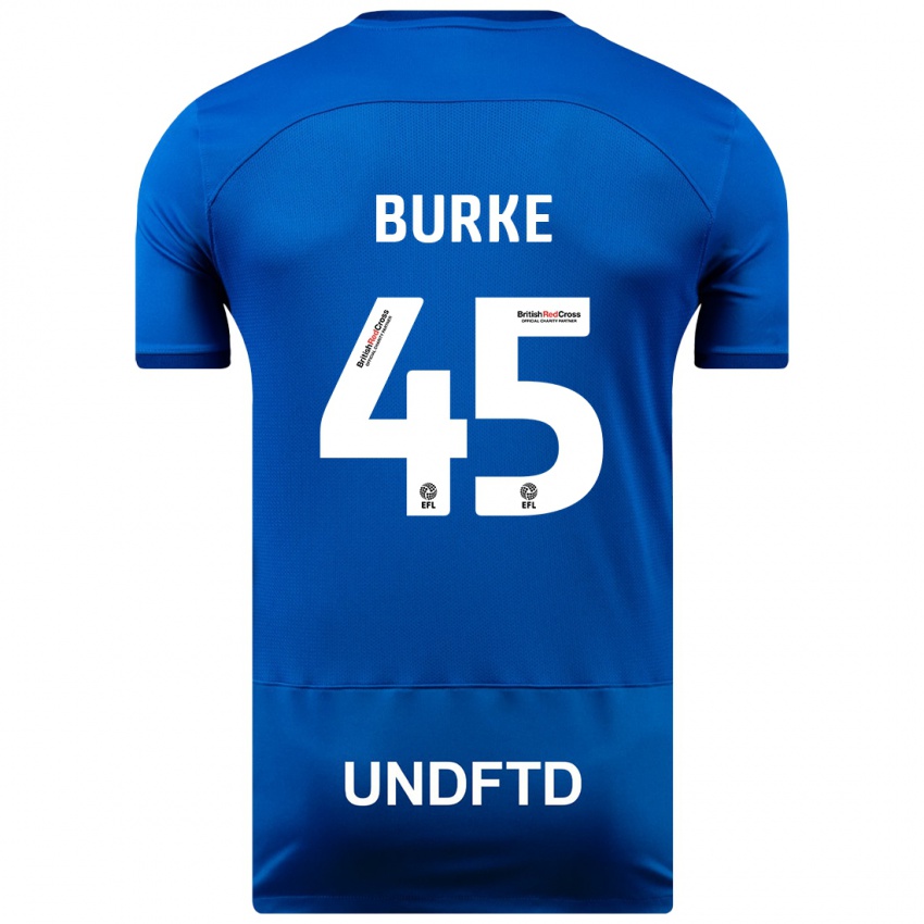 Kobiety Oliver Burke #45 Niebieski Domowa Koszulka 2023/24 Koszulki Klubowe