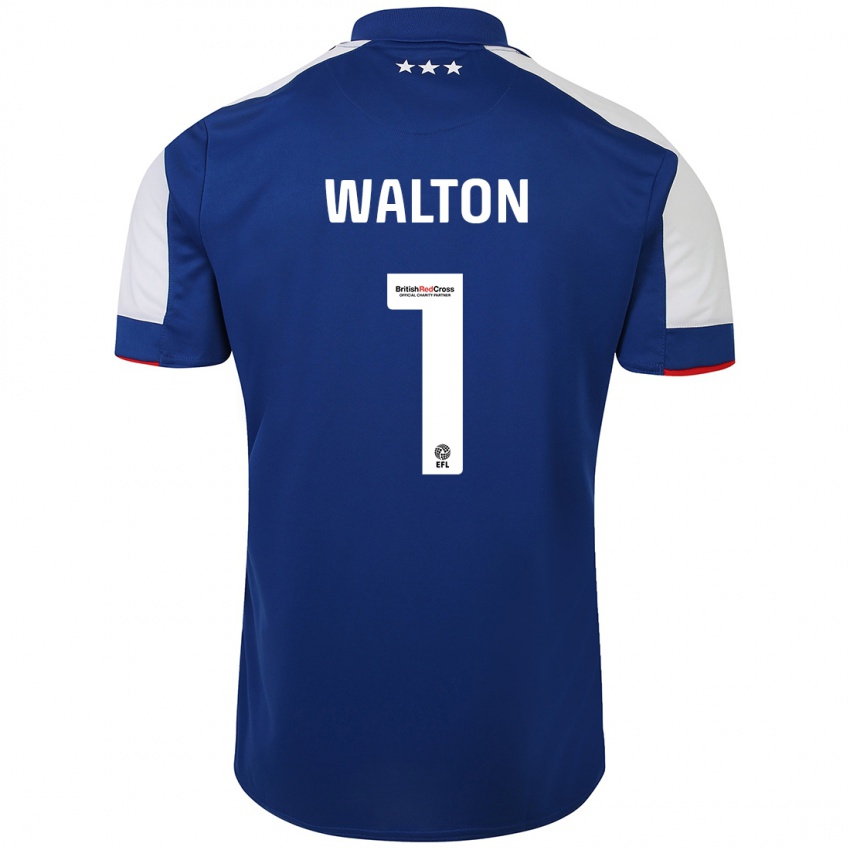 Kobiety Christian Walton #1 Niebieski Domowa Koszulka 2023/24 Koszulki Klubowe