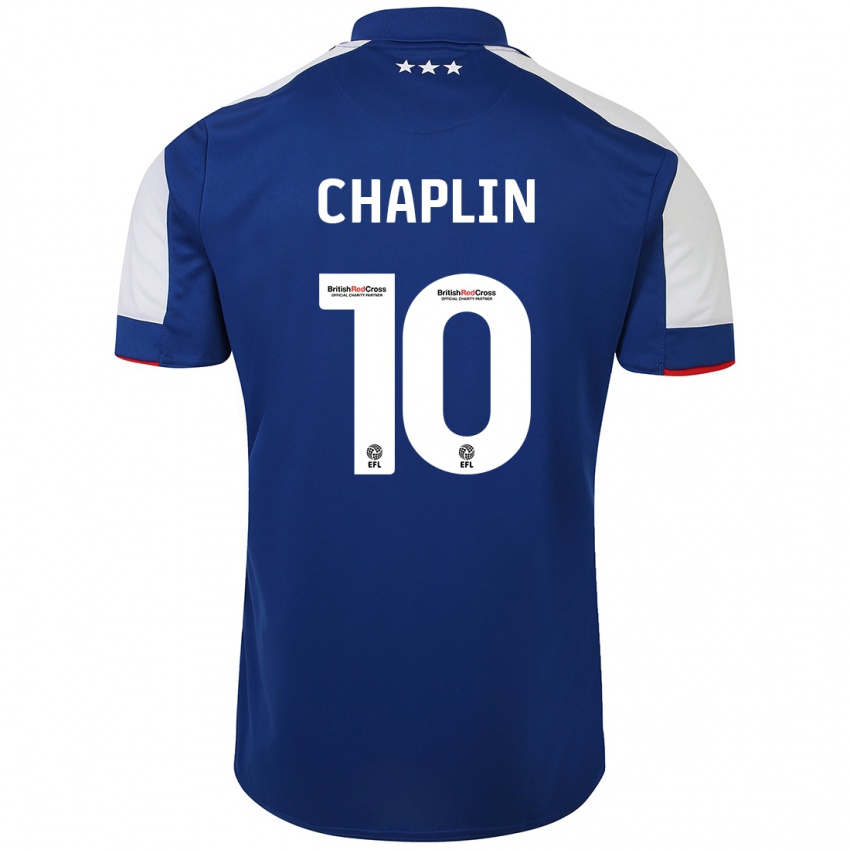 Kobiety Conor Chaplin #10 Niebieski Domowa Koszulka 2023/24 Koszulki Klubowe